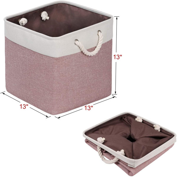 Latitude Run® Foldable Storage Cubes 13'' X 13'' X 13''Fabric Bins For